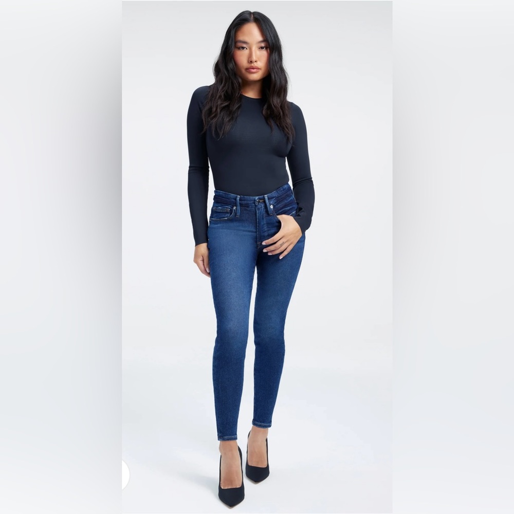 Good American Jeans. NWT. Size 6/28. GOOD PETITE SKINNY JEANS | BLUE866 ×